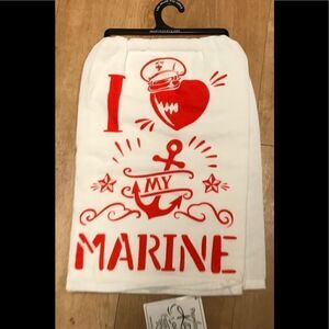 New Dish Towel Love My Marine Towel Kitchen Floursack Towel NWT